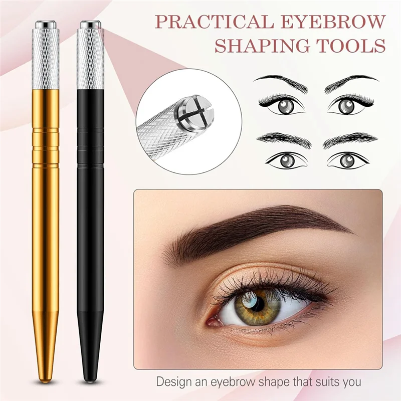 50 Count Microblading Pens Manual Eyebrow Pencils Microblading Supplies Aluminum Microblading Hand Tools For Cosmetics Durable B