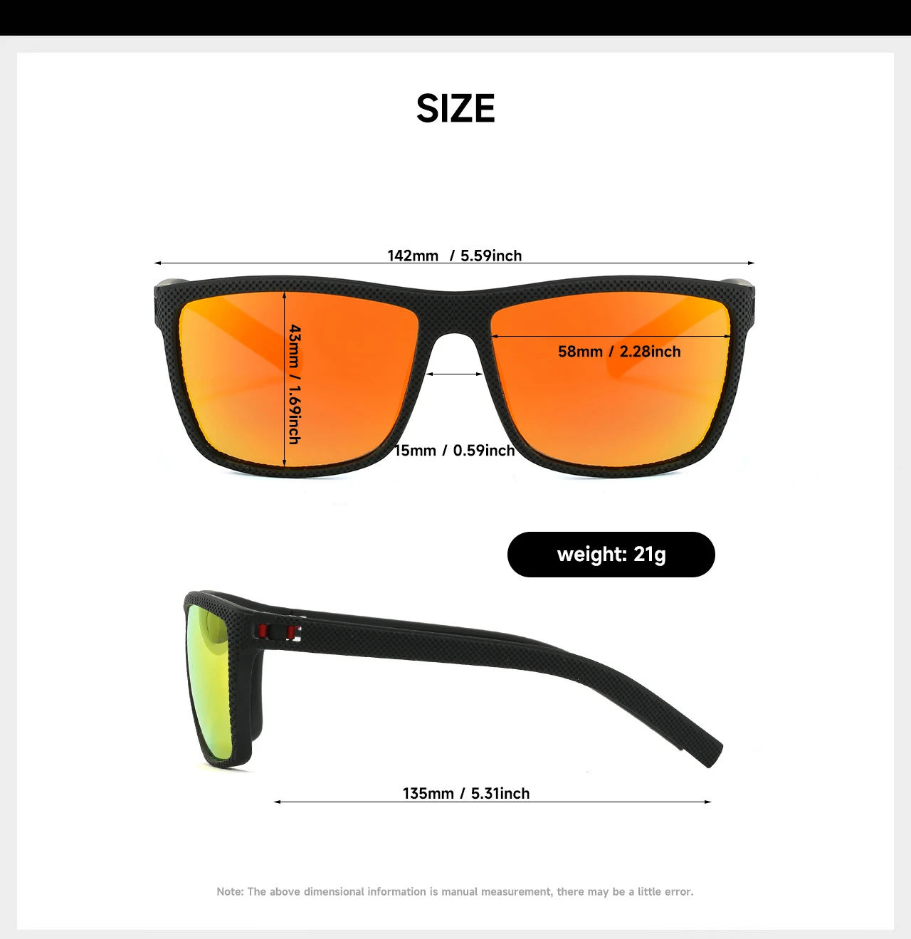 1/2PCS Polarisierte Fahren Sonnenbrille Männer Sonnenbrille Frauen UV400 Platz Retro Sonnenbrillen Outdoor Sport Brillen Angeln Schutzbrillen – Detail 5