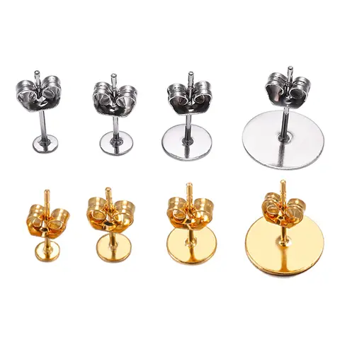 Gold Steel Earring Posts for DIY Jewelry St.kunkka