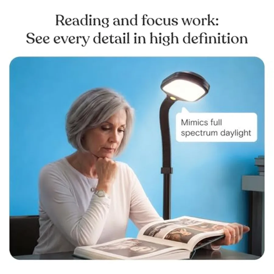 Litespan - Bright LED Floor Reading Lamp for Over Chair Crafts and Reading, Esthetician Light for Lash Extensions, Gooseneck Ad