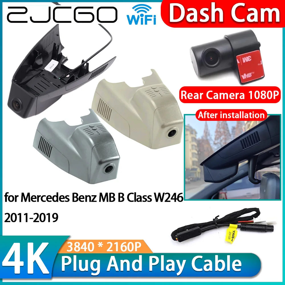 

ZJCGO for Mercedes Benz MB B Class W246 2011-2019 4K Wifi DVR OEM Car Video Recorder Dash Cam Front Rear Camera