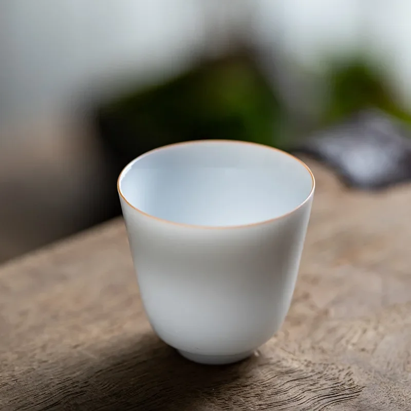 Thin Tire Kung Fu Tea Cup Ceramic Whiteware Single Cup Ceramic Teacup Master Cup Tea Set Small Tea Bowl Ceramic Teacups
