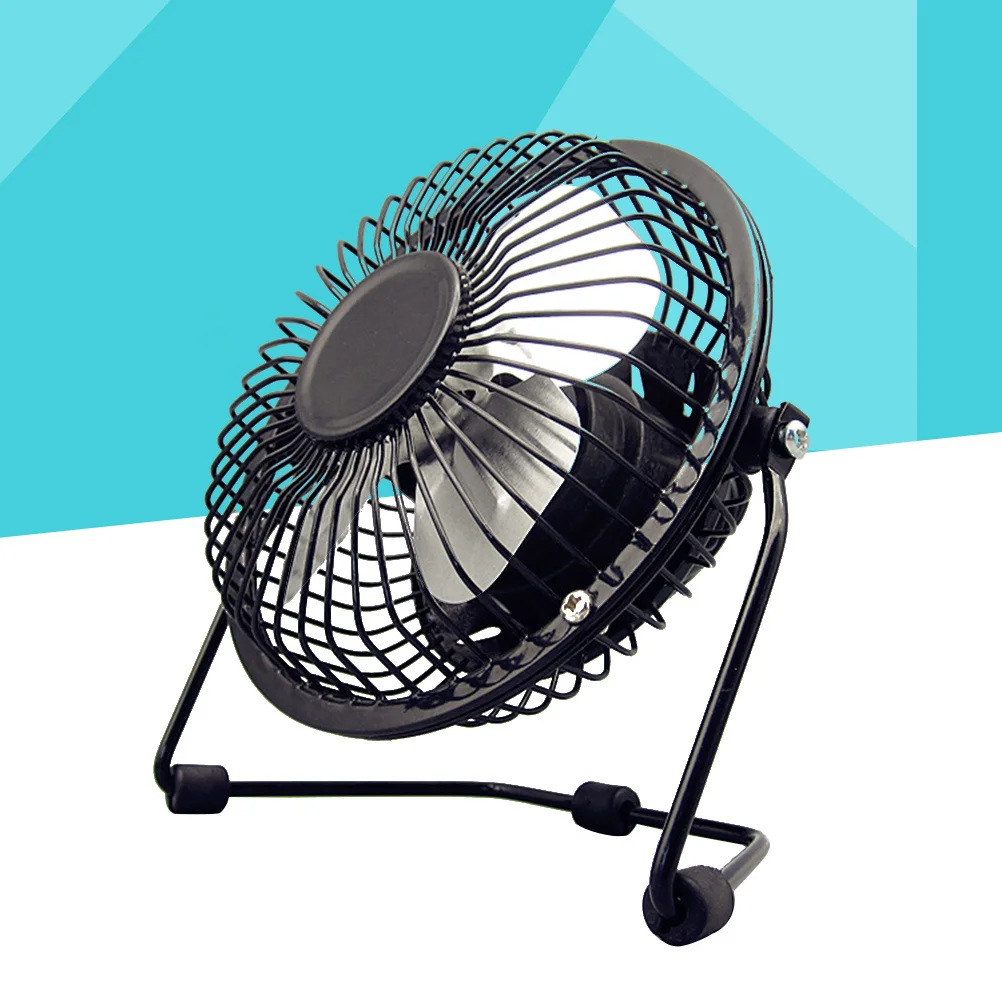 

4'' Usb Mini Table Fan Portable Black Aluminum Blade Metal Mesh Cover Stand For Dorm Office Home Desk Wall Mount Use Quiet