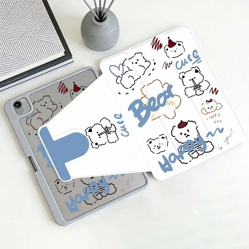 360°Rotatable Tri-Fold Stand Cover For iPad A16 2025 11 Air11/13 iPad 10.2 7/8/9 4/5 10.9 10th IPad Mini6 8.3 Pro 10.5 Pro11