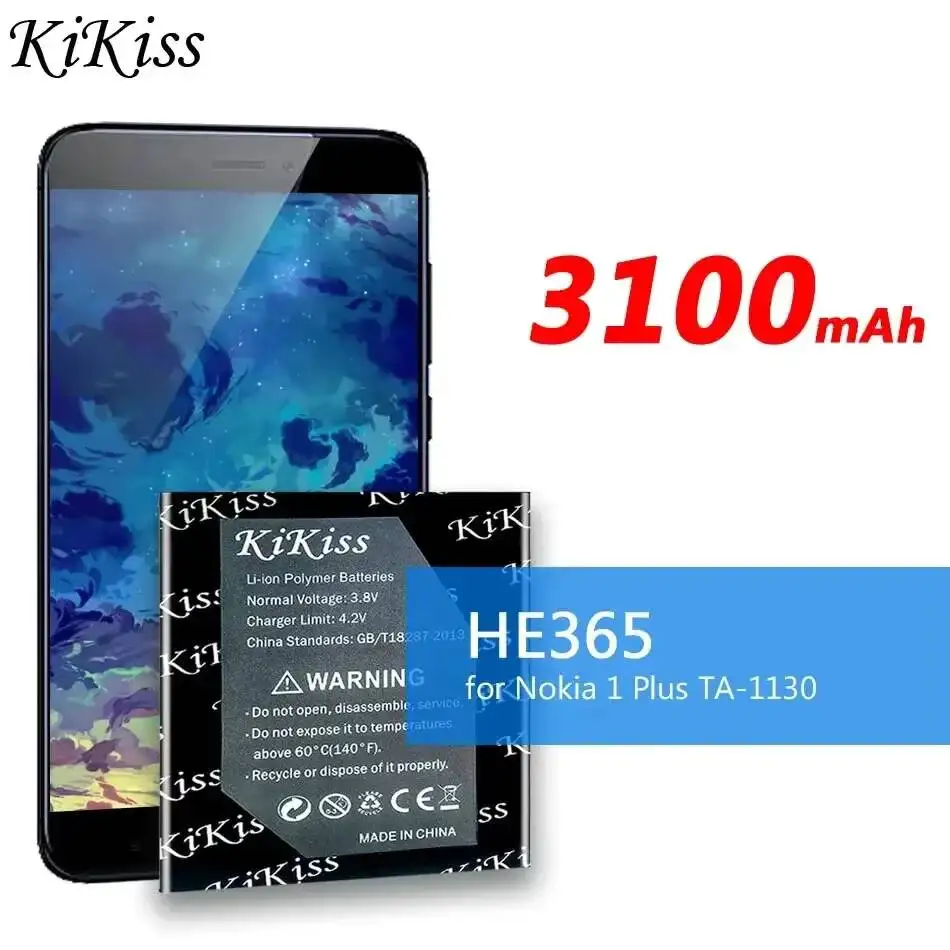

Высокоемкостная батарея HE365 3100 мАч для мобильных телефонов, длительное время работы, для Nokia 1 Plus TA-1130 1123 1127 1111