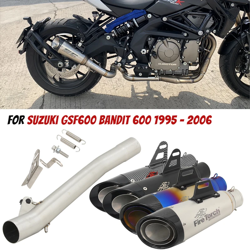 

Для SUZUKI BANDIT GSF600 GSF600S 1995-2006 мотоциклетная выхлопная труба из углеродного волокна, среднее звено, глушитель DB Killer