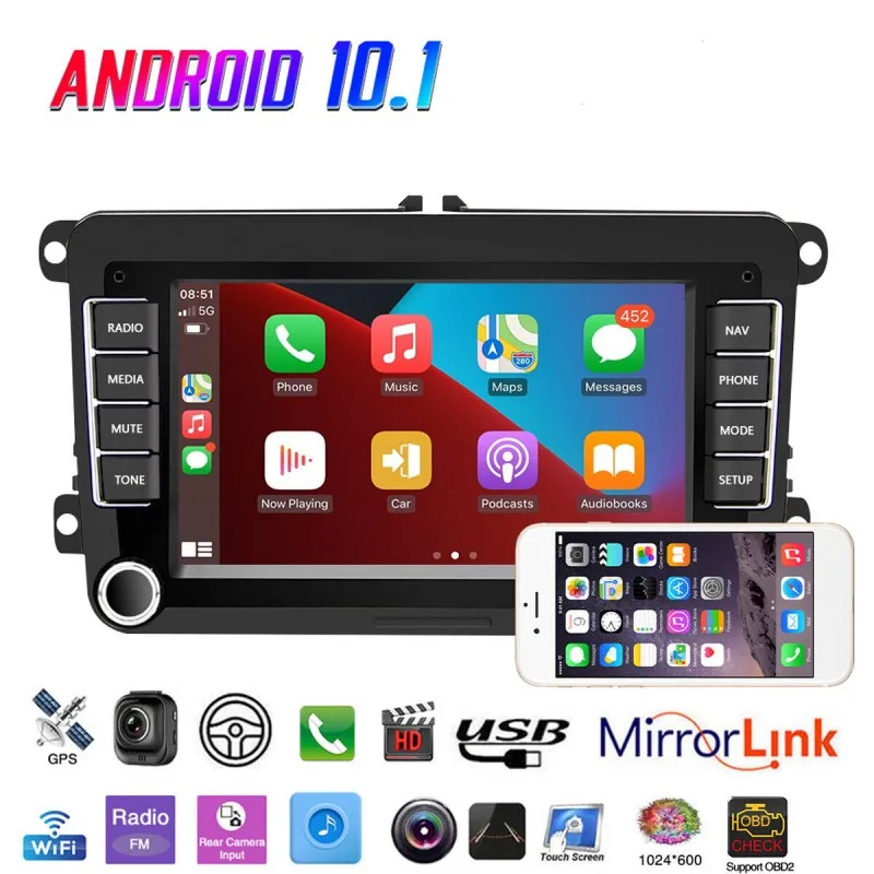 

7 inch Stereo Radio Player 2 Din Android 10 Car Multimedia Video Player Universal 2DIN Stereo Radio GPS For VW Passat SAGITAR