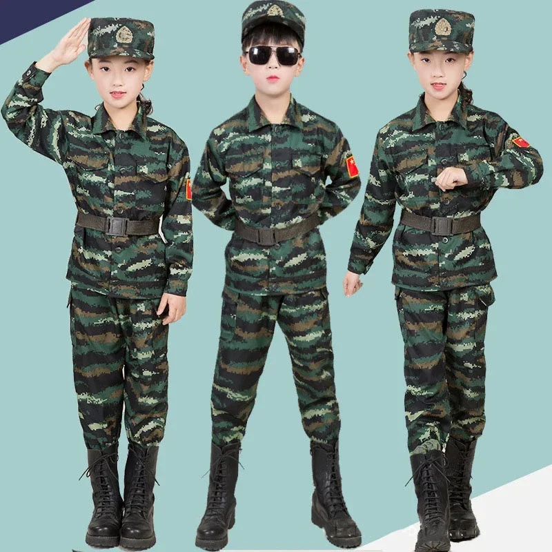 Boy Girl Special Force Combat Clothing Kids Military Uniform Children Training Set Cosplay Costumes Suit