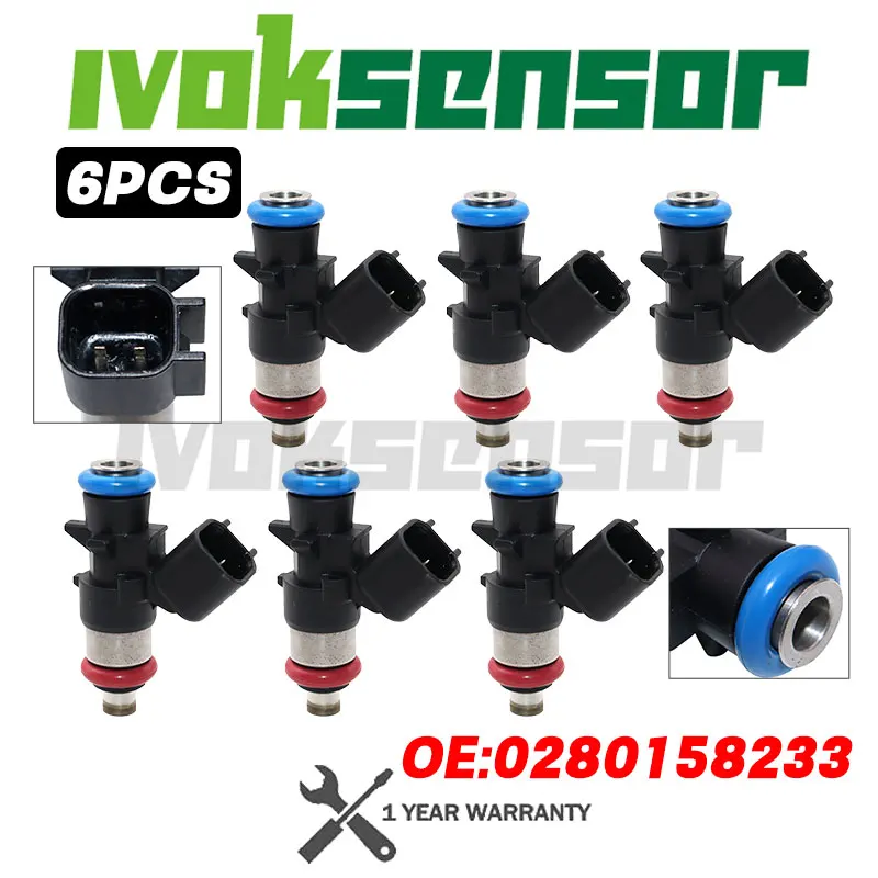 

Топливные форсунки 1/4/6, совместимые с Chrysler 200 300 Jeep Grand Dodge Challenger Charger Jeep 2011, Wranger Ram 3,6 л 0280158233