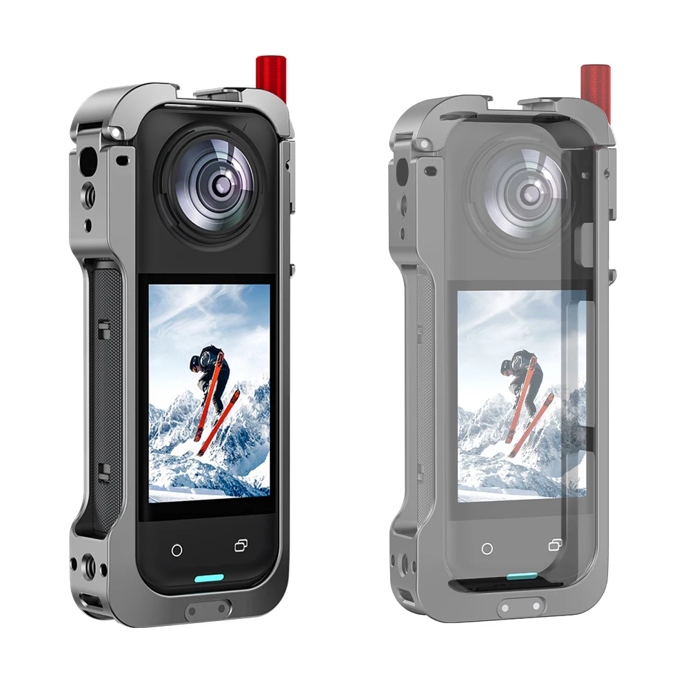 

Camera Cage with Lens Guard Quick Release Protective Case Cold Shoe Mount Action Camera Frame for Insta360 X5 Camera Accessories