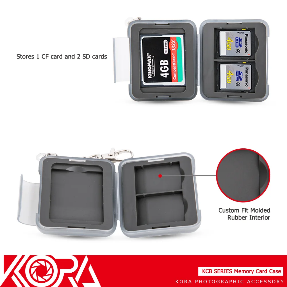 3 Slots Mini SD Card Case Waterproof CF Micro SD Card Holder Storage Box Memory Slots Card case Camera Card case ith Key Chain