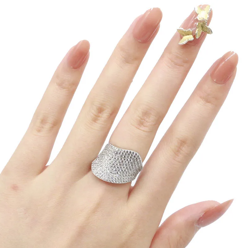 

Серебряные кольца оптом 20x20 мм с белым сапфиром в богемном стиле, с полым милигрейновым узором и фианитами, для повседневной носки, привлекающие внимание