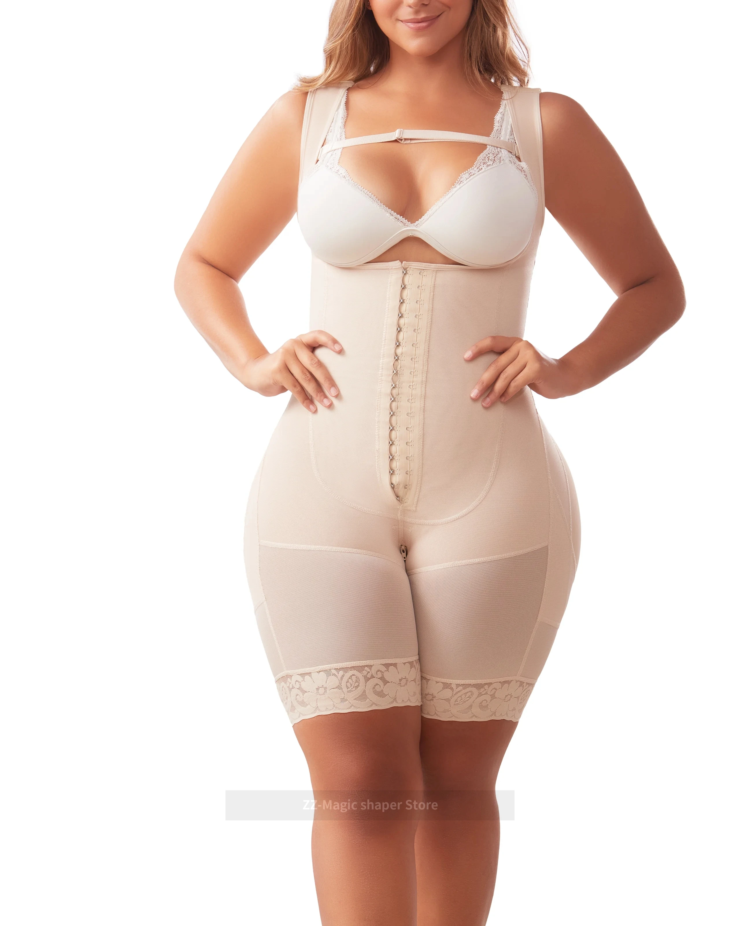 Fajas Colombiana BBL Post Op Surgery Supplies Women Shapewear With Adjustable Abdomen After Delivery Open Bust and Crotch Shaper