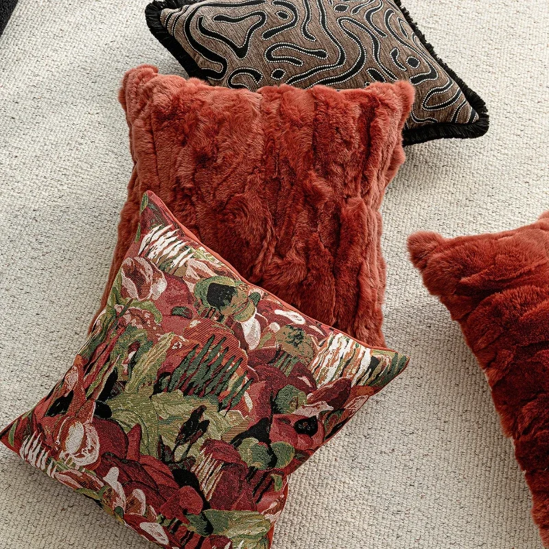 30X50/45X45/50X50CM Luxury Red Black Throw Pillow Cover Modern Classic Waist Cushion Cover Decor Home Decorative Pillowcase