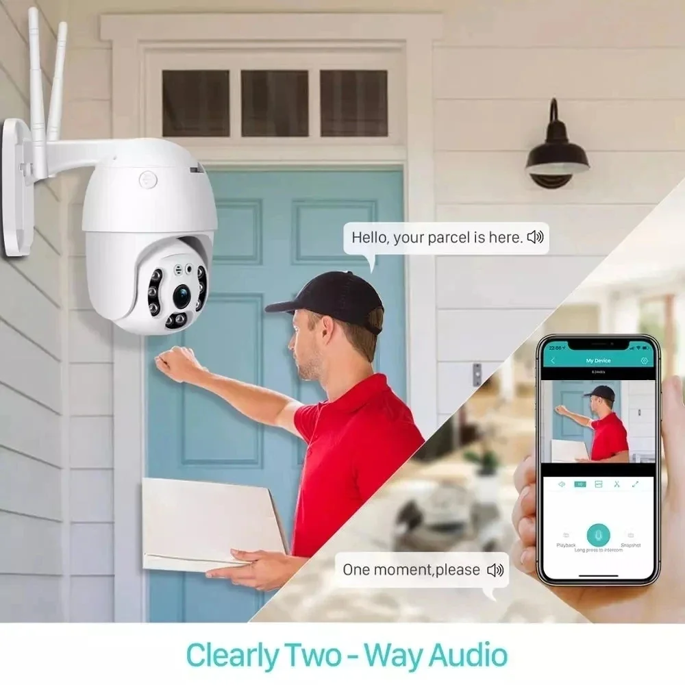 Yi iot 2mp 3mp wifi câmera ptz ao ar livre à prova dwaterproof água rastreamento automático cor visão noturna áudio em dois sentidos 2.4g wifi