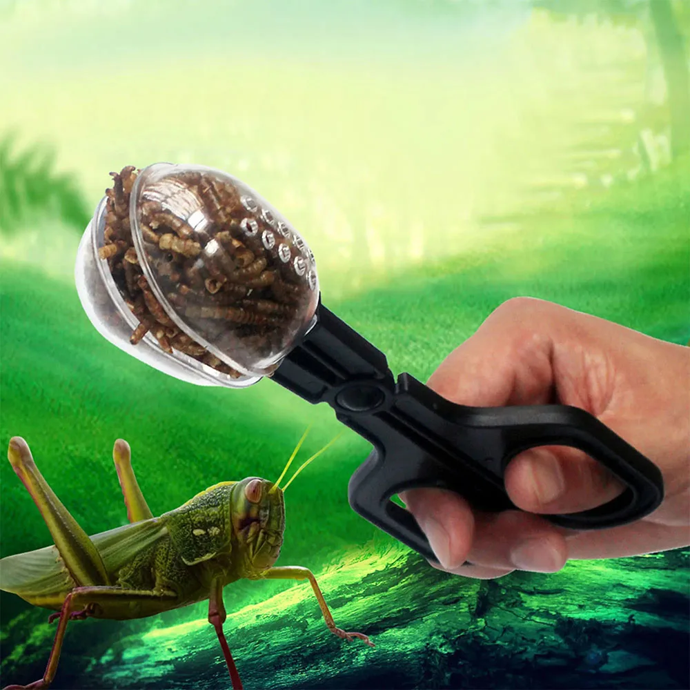 

Reptile Terrarium Lizards Plastic Tongs Tweezers Pet Raising Feeding Tool Clip Children Kids Bug Trap Handy Insect Scissors Clip