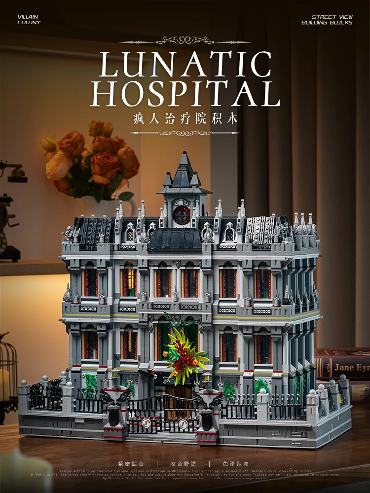 7527 Teile Klemmbausteine Haus Psychiatrisches Krankenhaus Modell Bausteine 613002 Modular Häuser Architektur Building Set Desktop-Komponenten DIY Spielzeug für Erwachsene Kinder Geschenk
