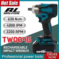 TW004G 630N.m Brushless Screwdriver Machine Cordless Electric Screwdriver Rechargable Drill Driver Fit Makita For 18V Battery