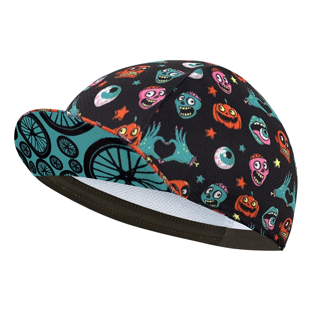 New cycling cap, polyester sweat absorption, multiple styles, unisex, pop, halloween, skulls