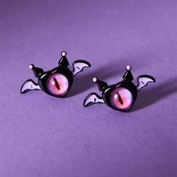 Kiss Jewelry Halloween Little Monster Wing Bat Eye Stud Earrings Women Cute Animal Eye Punk Earring Girls Y2K Brincos Party Gift