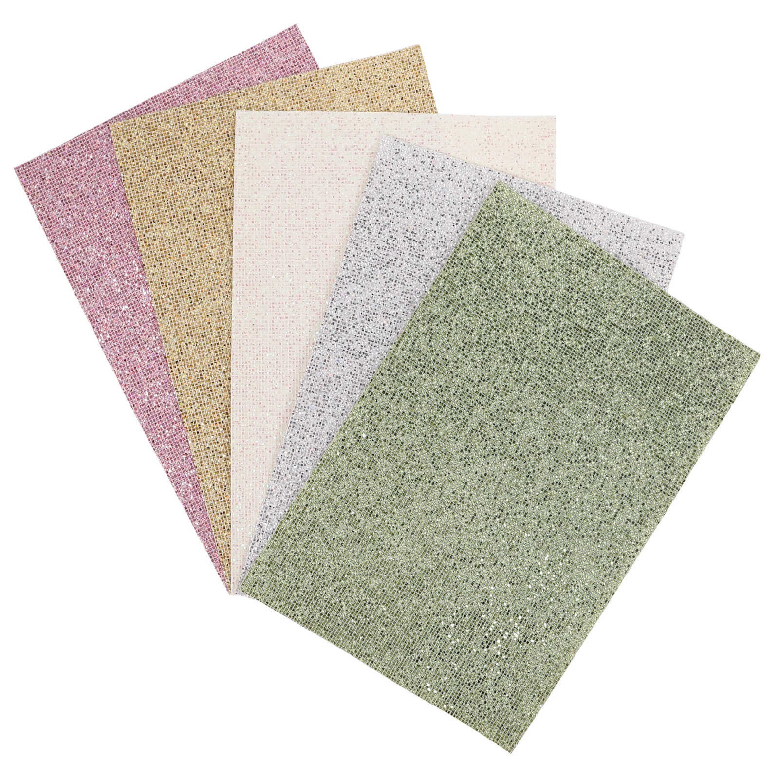 

5pcs Glitter Pu Sheets Bright Faux For Diy Jewelry Handcrafts Decorative Craft Making Material Cuttable Artificial