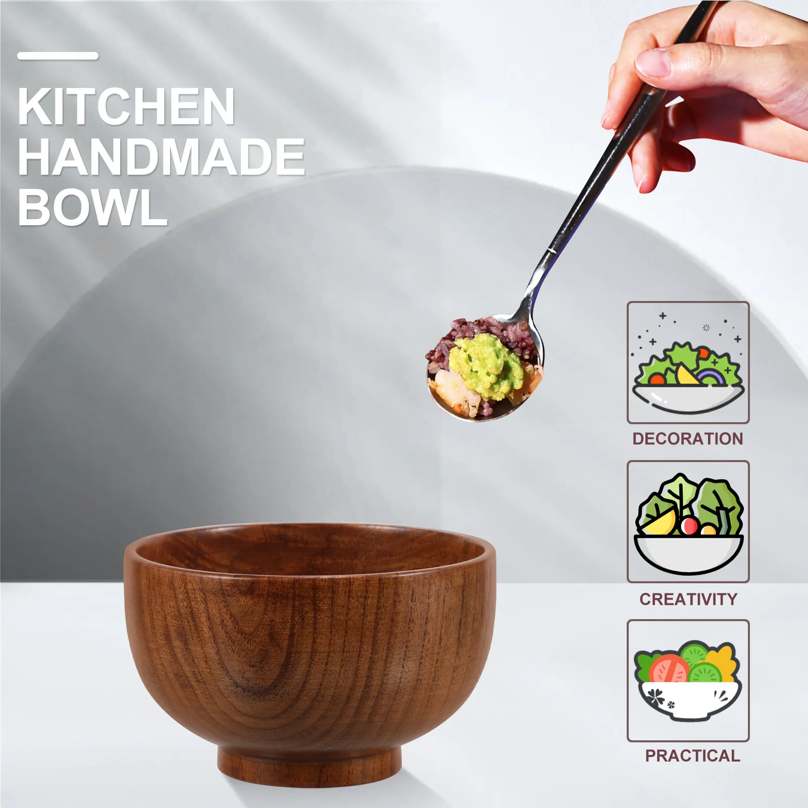 Handwork Bamboo Bowl Creative Environmental Broken Resistant Home Store Adult Simple Elegant Colorful Bamboo Bowl