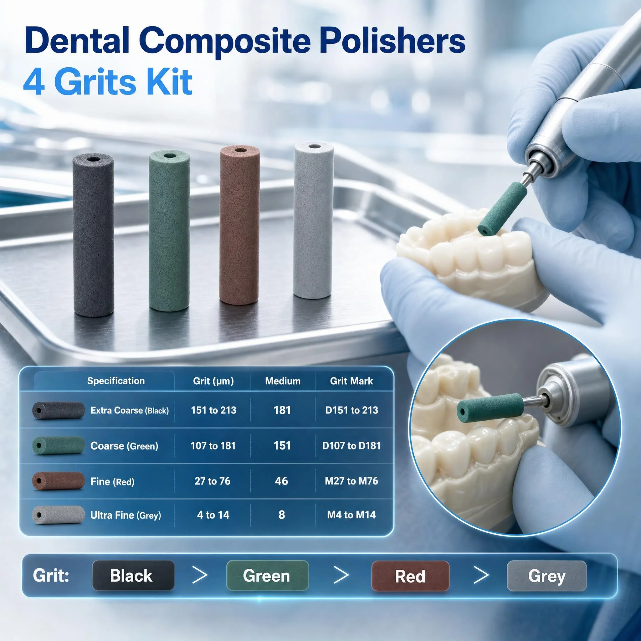 100Pcs Dental Rubber Polishing particles polishing wheel jewelry buffing Dental Lab material Polishers 2.35mm Shank