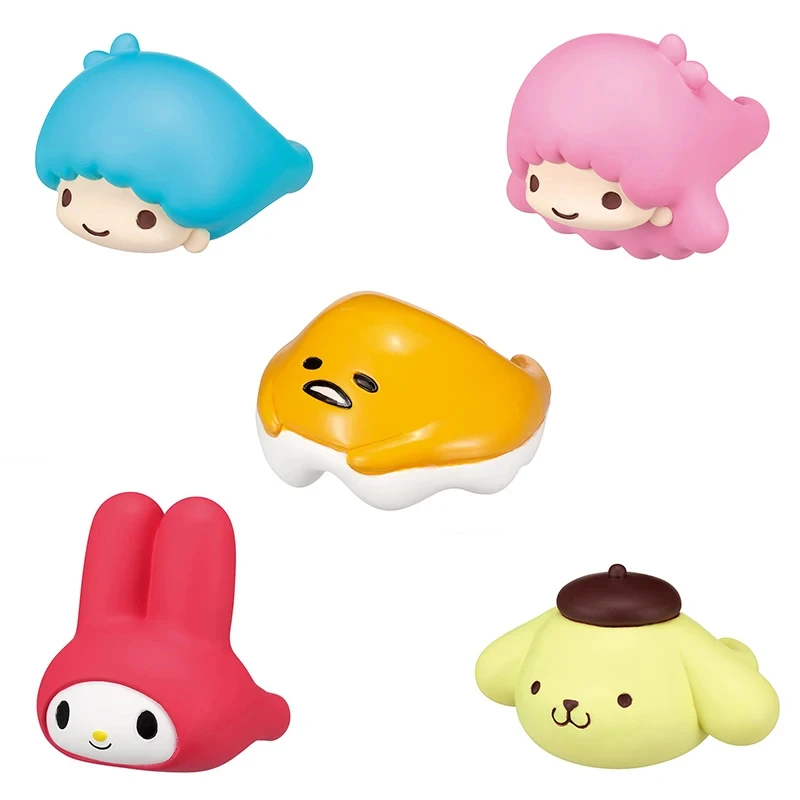 TAKARA TOMY Gudetama Yolk Lazy Egg PomPomPurin Melody KIKI LALA Action Figure Toys Doll Kid Gift Lovely Ring Series Capsule Toys