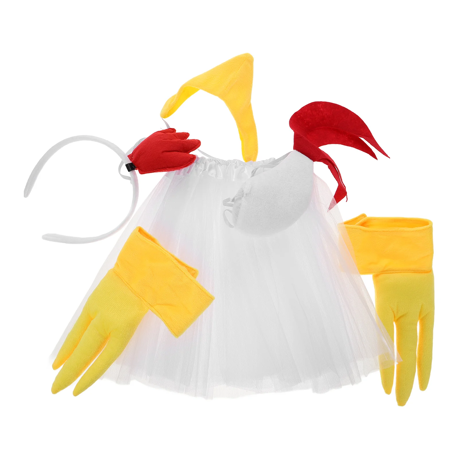 Party Dress Farmer Costume for Women Rooster Headband Chicken Animal Halloween Costumes Adults Suit Girls Accessories