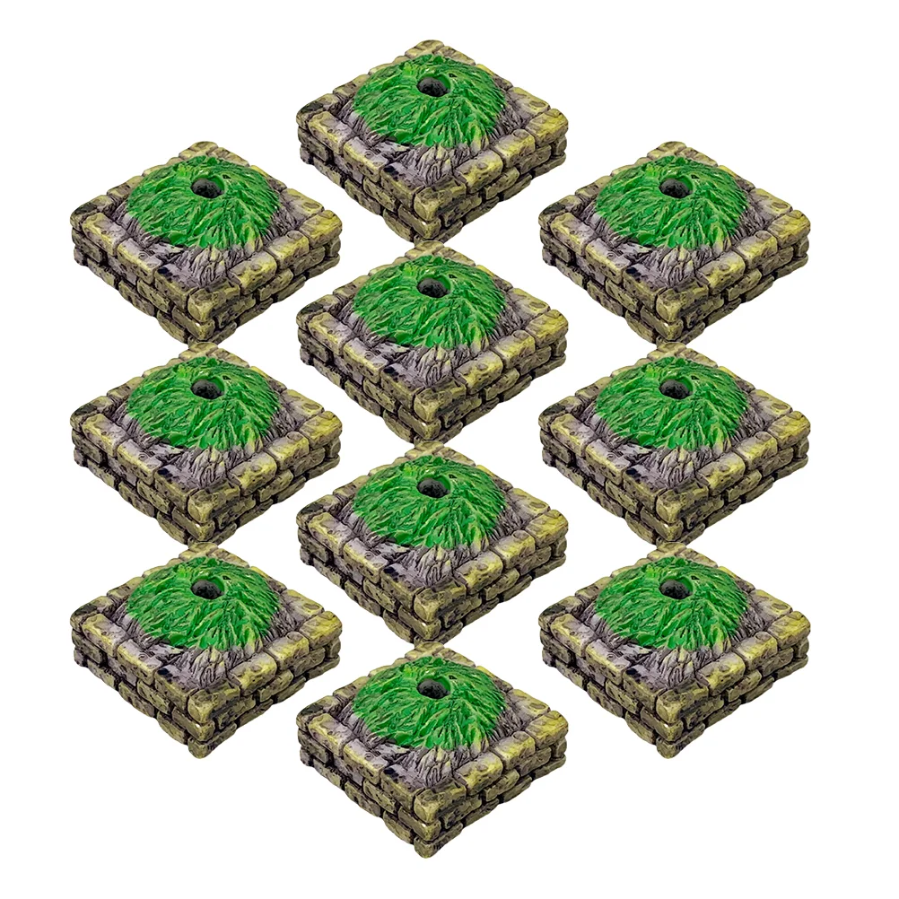 

10 Pcs Tree Altar Base Mini Landscape Model Pirate Sand Table Adornment Decor Toy DIY Plastic Simulation Stand Ornament Scenery