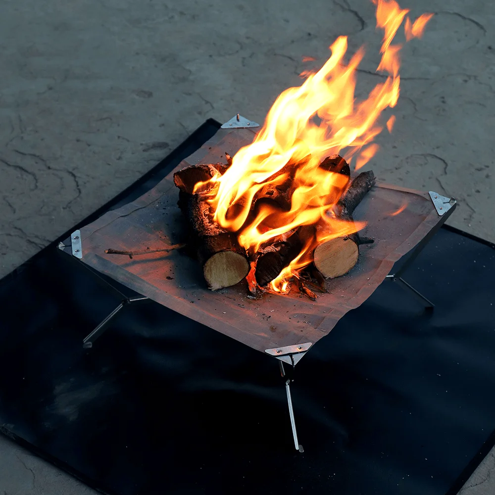 Portable FIrewood Heater Outdoor BBQ Grill Stand Burner Foldable Fire Pit Grill Bonfire Ultra-light Campfire Wood Burning Stove