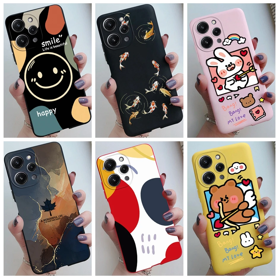 Phone Case for Xiaomi Redmi 12 Soft Silicone TPU Maple Phone Cover for Redmi 12 Redmi12 Cases 6.79\'\' Shell Cellphone Skin Fundas