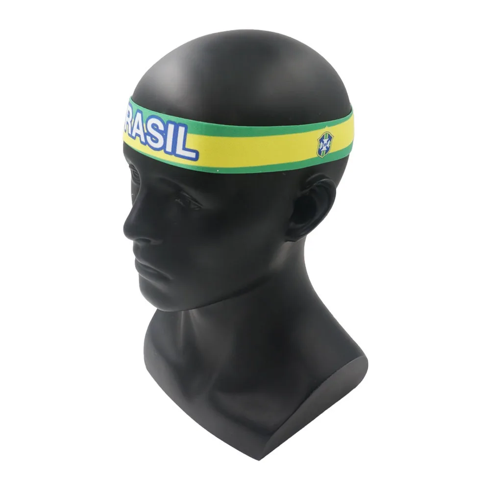 World Football Fans Brazil Spain France Portugal Flexible Headband Outdoor Sports Headwear Men Women Running Cycling Sweatband