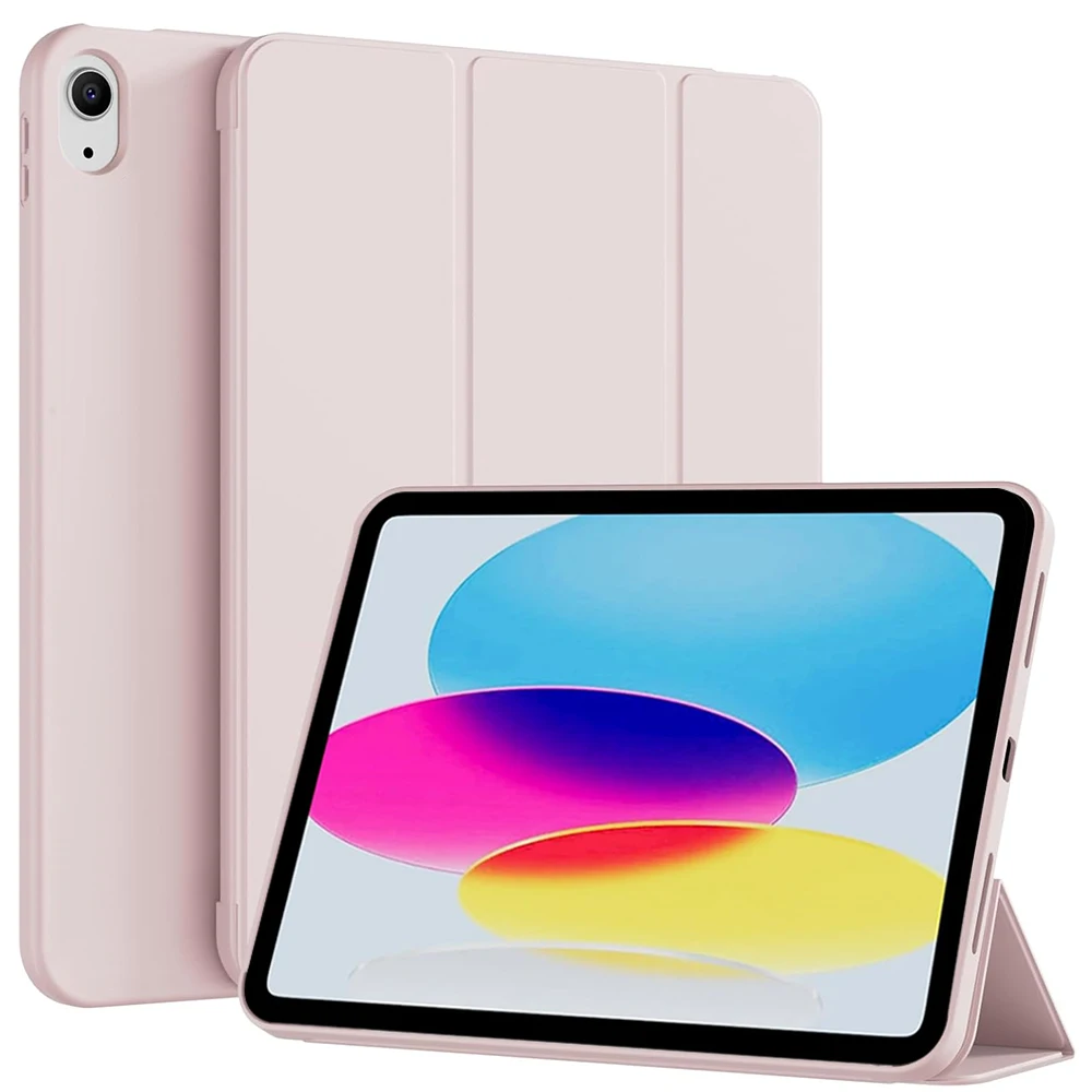 Умный чехол-подставка Trifold для iPad 5-11 поколений, совместимый с Air 1-7/Mini 6, Pro 11, 12.9, с мягкой задней панелью из ТПУ