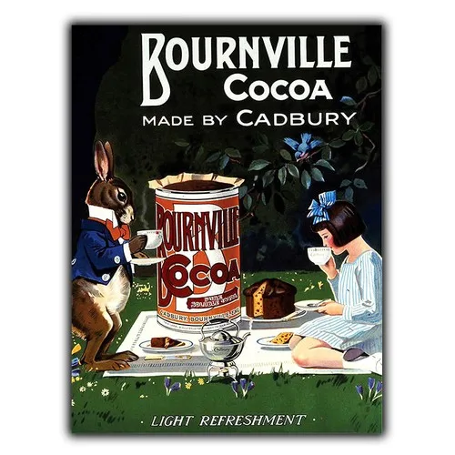 CADBURYS BOURNVILLE Cacao BY CHOCOLATE SIGN PLACA DE PARED DE METAL Publicidad Cocina-Aluminio