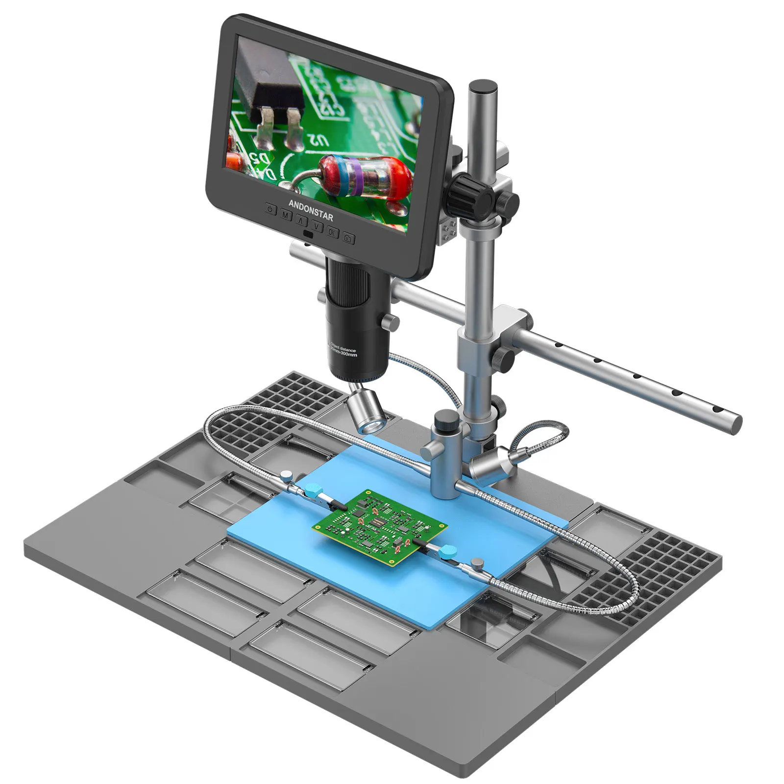 Andonstar AD246SM-Plus High Definition Digital Microscope with 7-inch Screen for PCB Repair and Maintenance