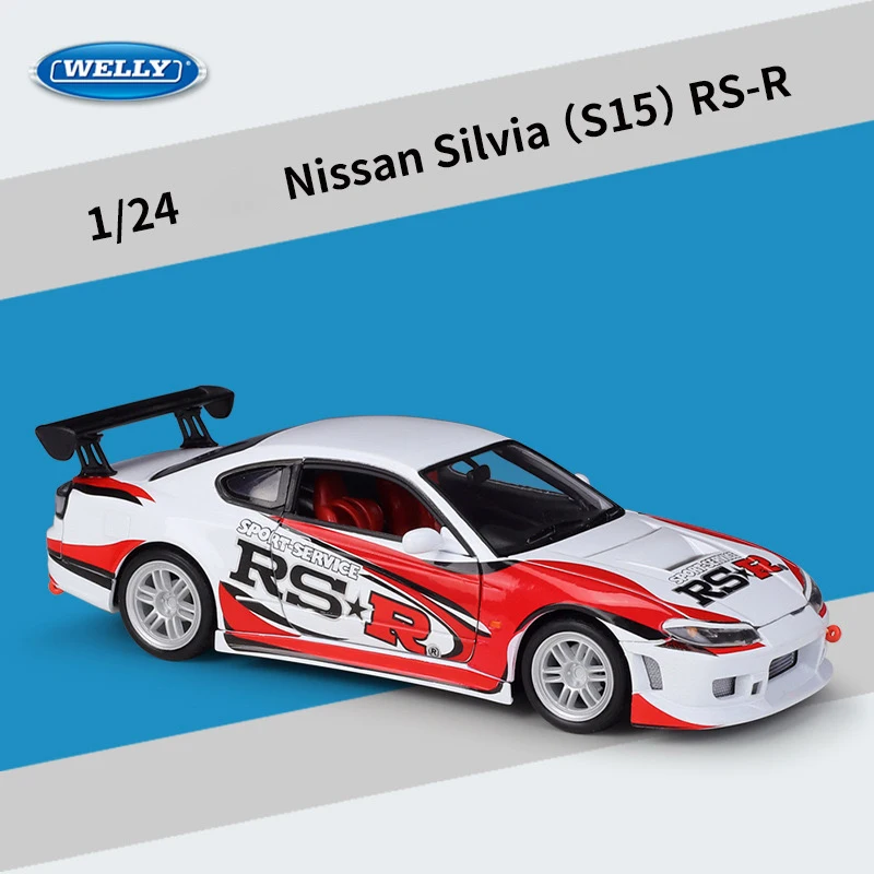 

WELLY 1:24 NISSAN Silvia (S15) RS-R Simulation Alloy Car Model - Suitable for Children's Toys and Collections