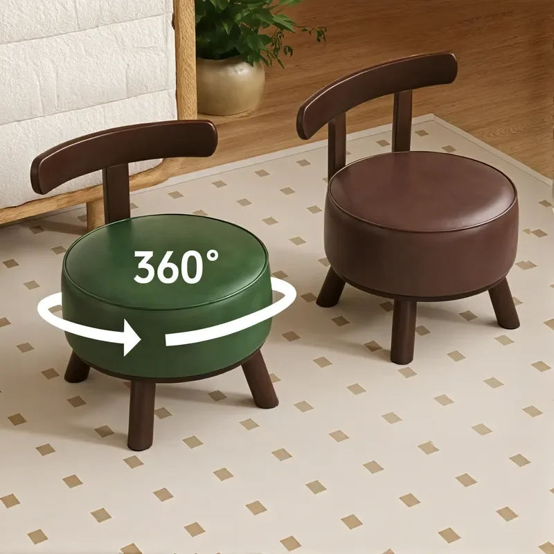 無垢材回転スツール小型家庭用椅子リビングルームシンプルなコーヒーテーブルベンチドア靴交換ソファローシート