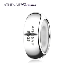 ATHENAIE Authentic 925 Sterling Silver Rubber Stopper Charms Clip Spacer Beads Charm fit Bracelets Necklaces 3 Colors