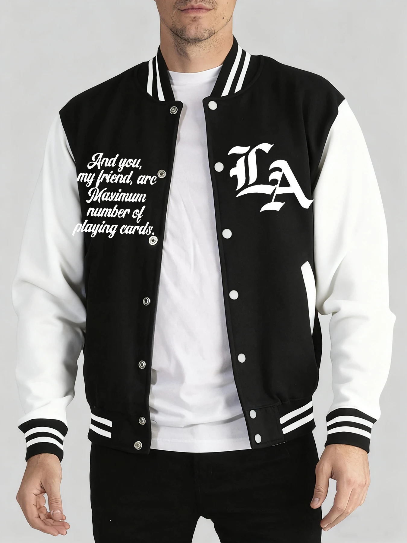 

Мужская бейсбольная майка L,A Art Letter с креативным узором, спортивные мягкие куртки, свободная уличная одежда, осенне-зимняя одежда