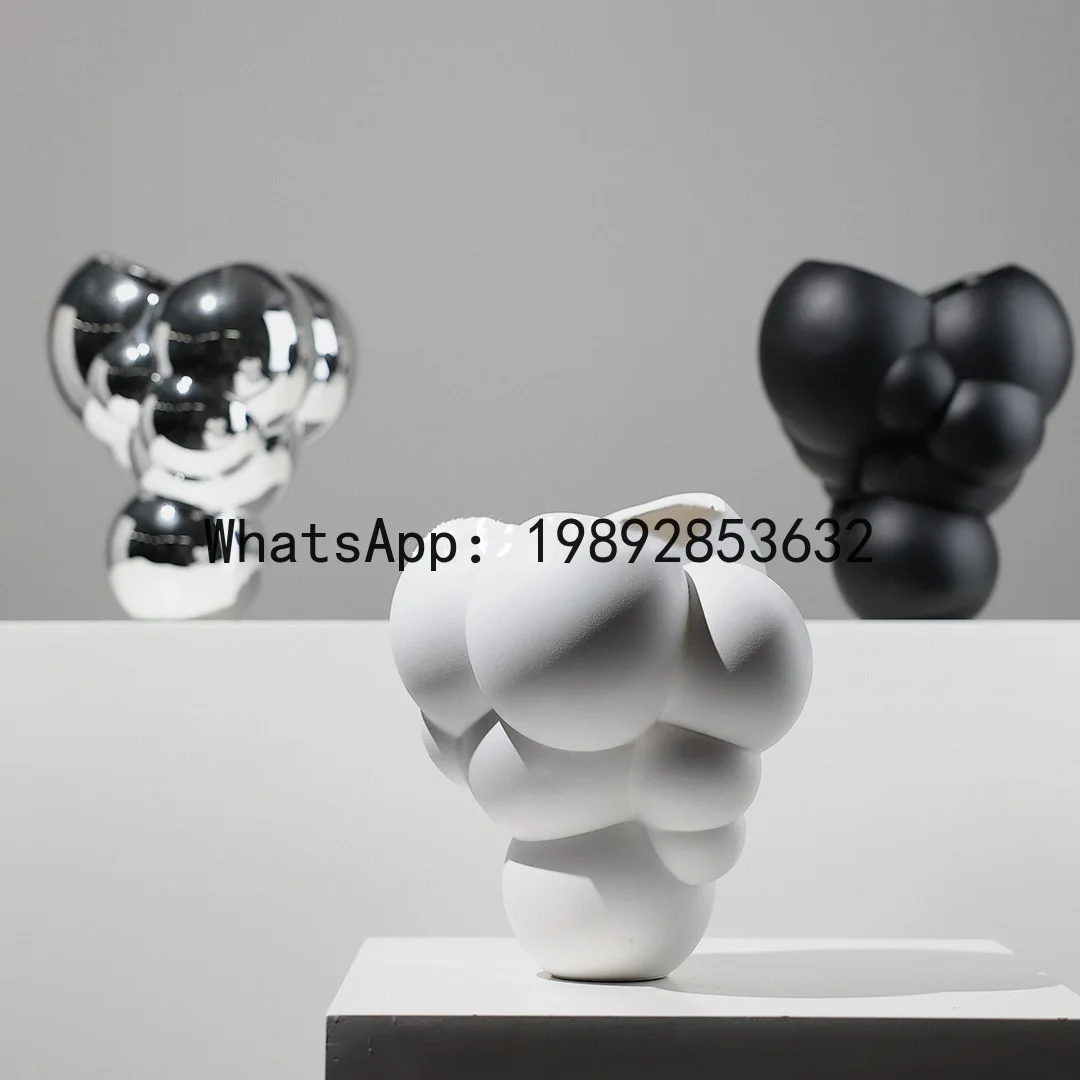 Resin Handicrafts Abstract Bubble Flowerpot Flower Vase Flower Arrangement Accessories Geometric Sphere Home Decoration