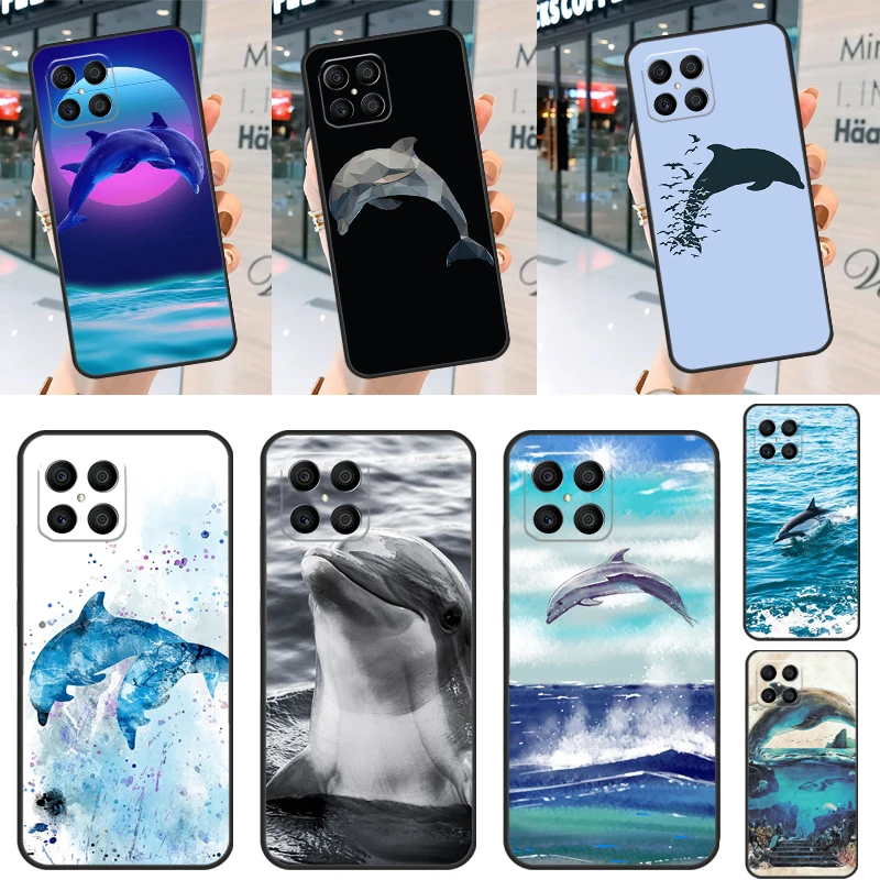 Dolphin For Huawei Honor Magic 5 Pro X8 X9a 50 70 P Smart 2019 Nova 9 5T P60 P20 P40 P30 Lite Case