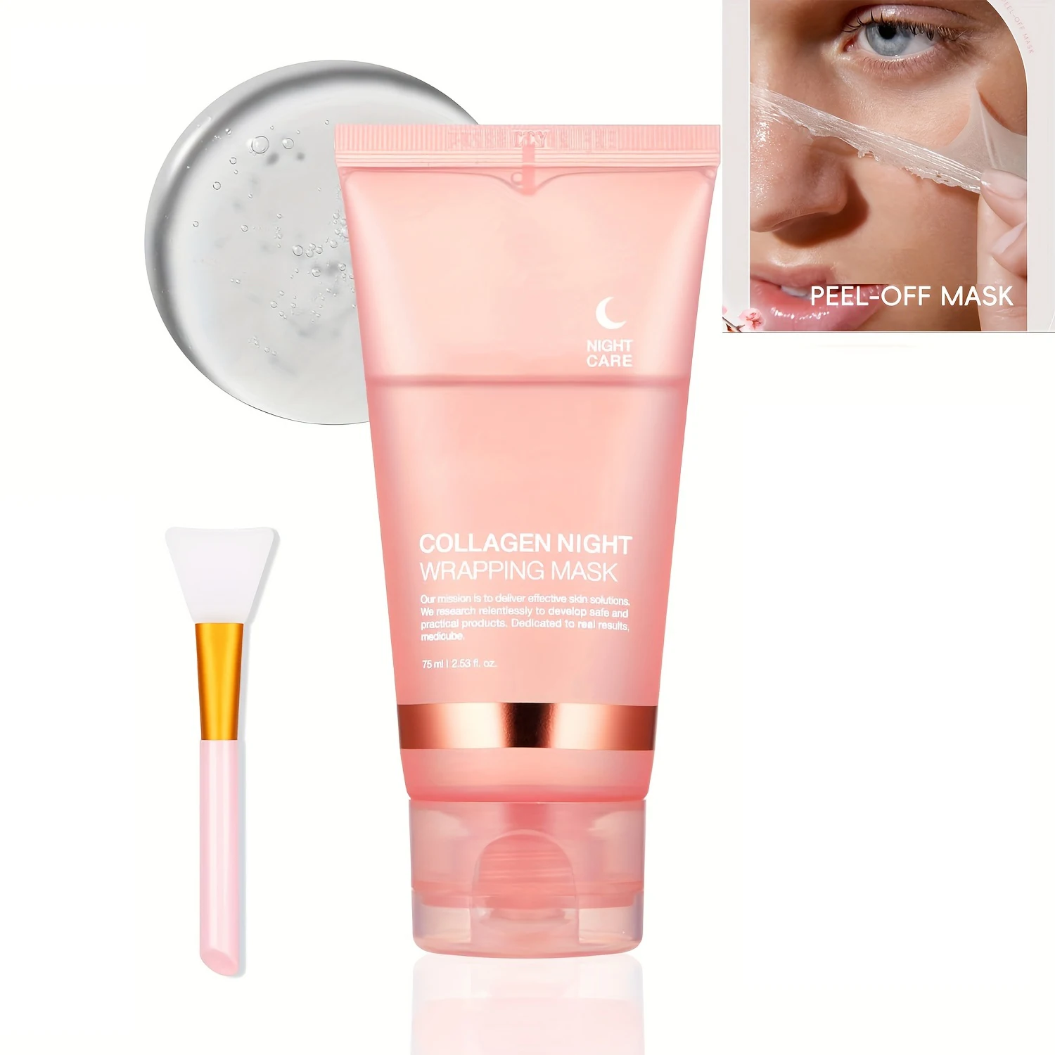 

Collagen Overnight Wrapping Peel Off Facial Mask, Korean Collagen Night Wrapping Mask Deeply Hydrates Night Care Mask Cream 75ml