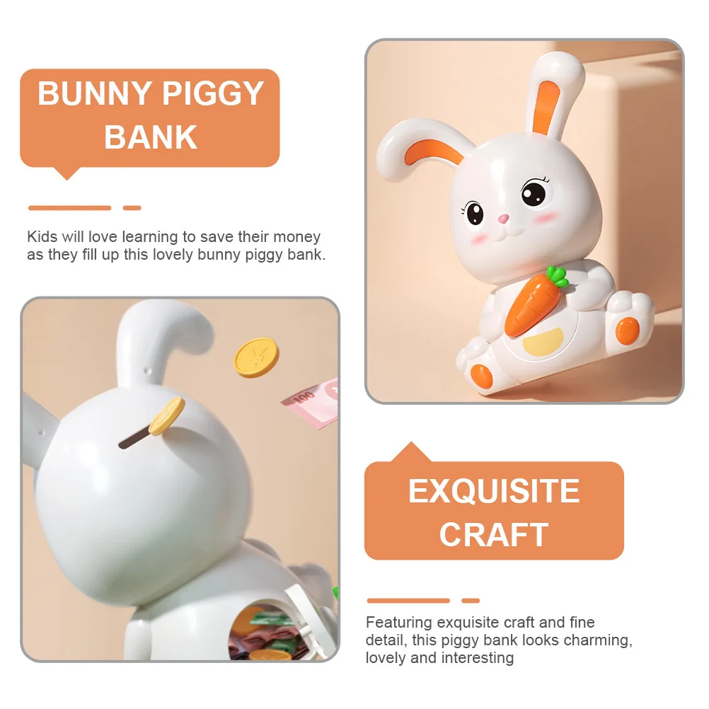 Niezgniecalna skarbonka królik, plastikowa skarbonka w kształcie królika, prezent dla dzieci, urodziny, Boże Narodzenie, urocza skarbonka króliczek.