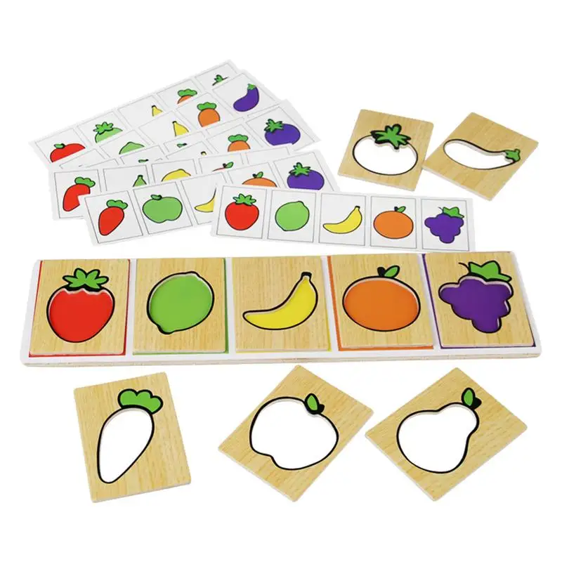 

Fruit Vegetable Puzzle Home Colorful Fruit And Vegetables Wooden Puzzle Jigsaw for Over 3 Years Boys Vegetables Matching Puzzle