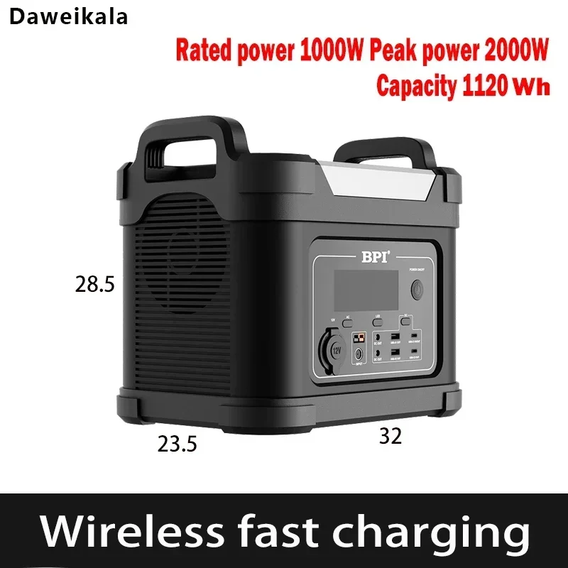 1000W lithium iron phosphate large capacity support for fast charging 220V portable energy storage outdoor power supply