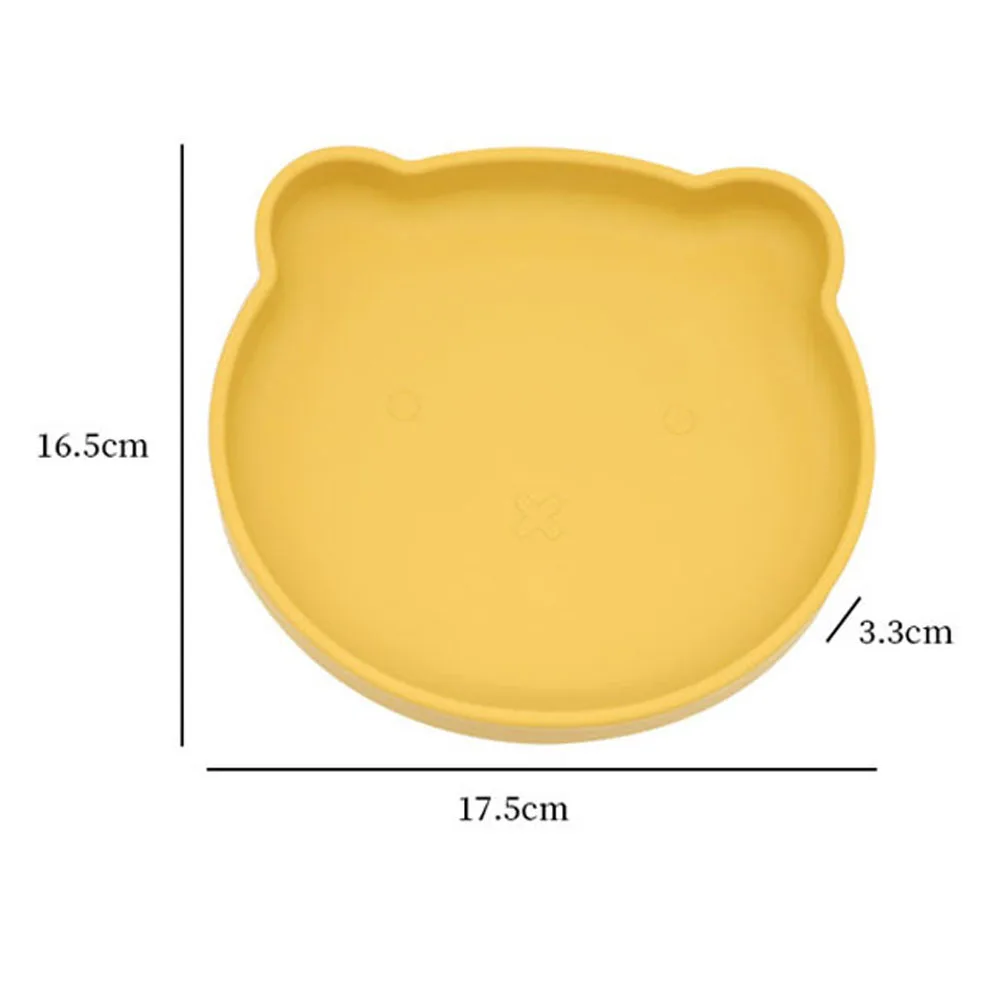 Baby Safe Sucker Silicone Dining Plate Solid Cute Cartoon Children Dishes Suction Toddle Training Tableware Kids Feeding Bowls