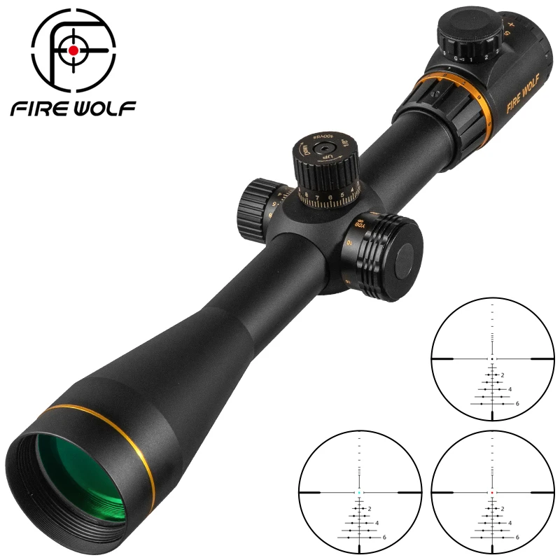 FIRE WOLF 5-15X50 FFP Scope Hunting Optical Sight Riflescope Cross Side Parallax Tactical Rifle Scope For Airsoft Sniper Rifle