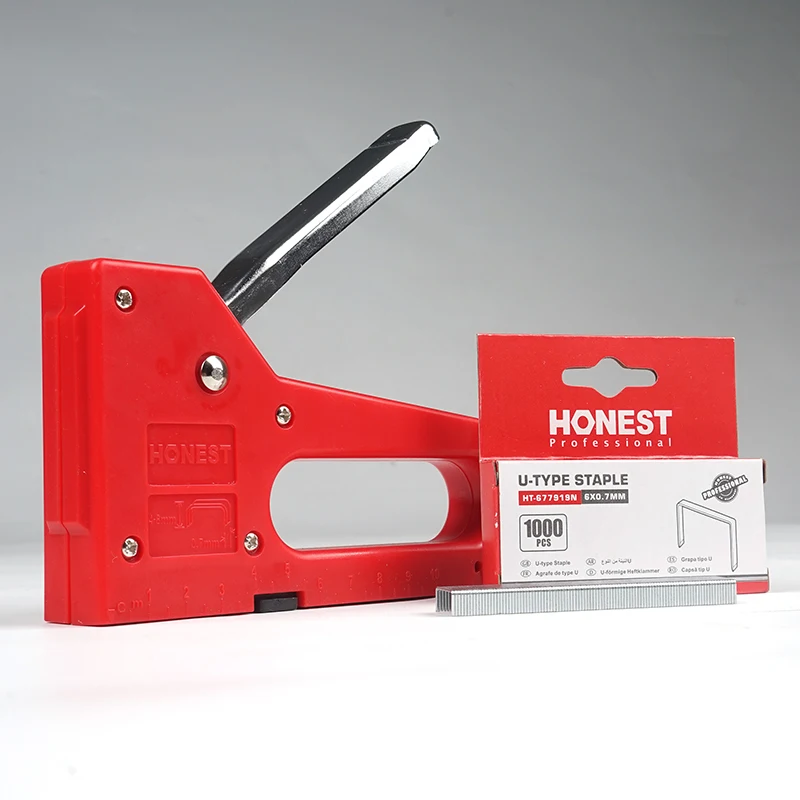 Hand Staple Gun Manual Nailers Tackers Stapler Staple Guns for Woodworking,Light Duty Nail Gun with 1100 Staples,metal handle