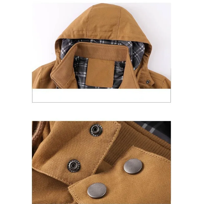 Men Bomber Jacket Zipper Windbreaker Military Tactical Coats Multiple Pockets Hooded Outdoor Outerwear Sports Jackets New
